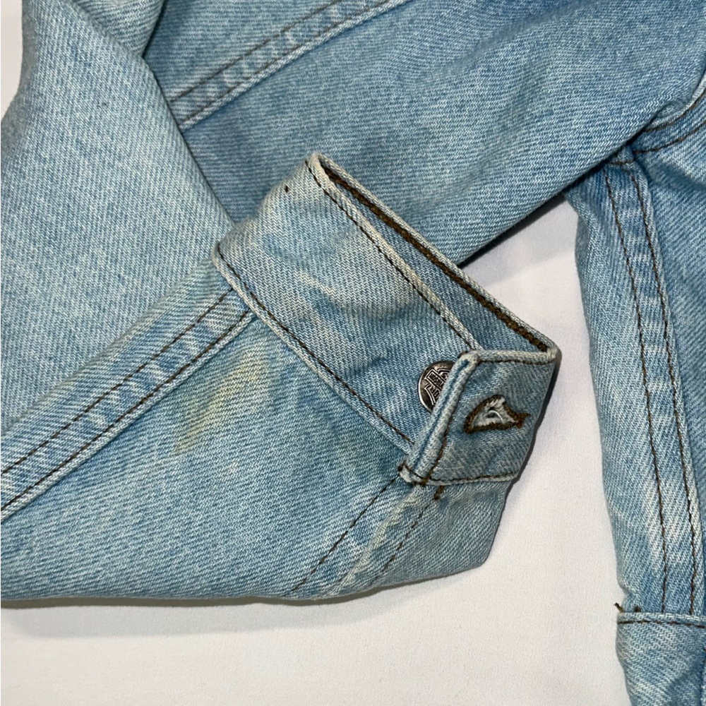 Harley Davidson Denim Cropped Ombré Jean Jacket XS Vintage Biker Motorcycle - Picture 13 of 14